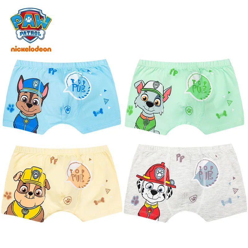 4PCS/Set 100% Genuine Paw Patrol KID's Printed Underpants Chase Rocky Marshall Rubble Briefs Underwear Boys Girls Birthday Gift