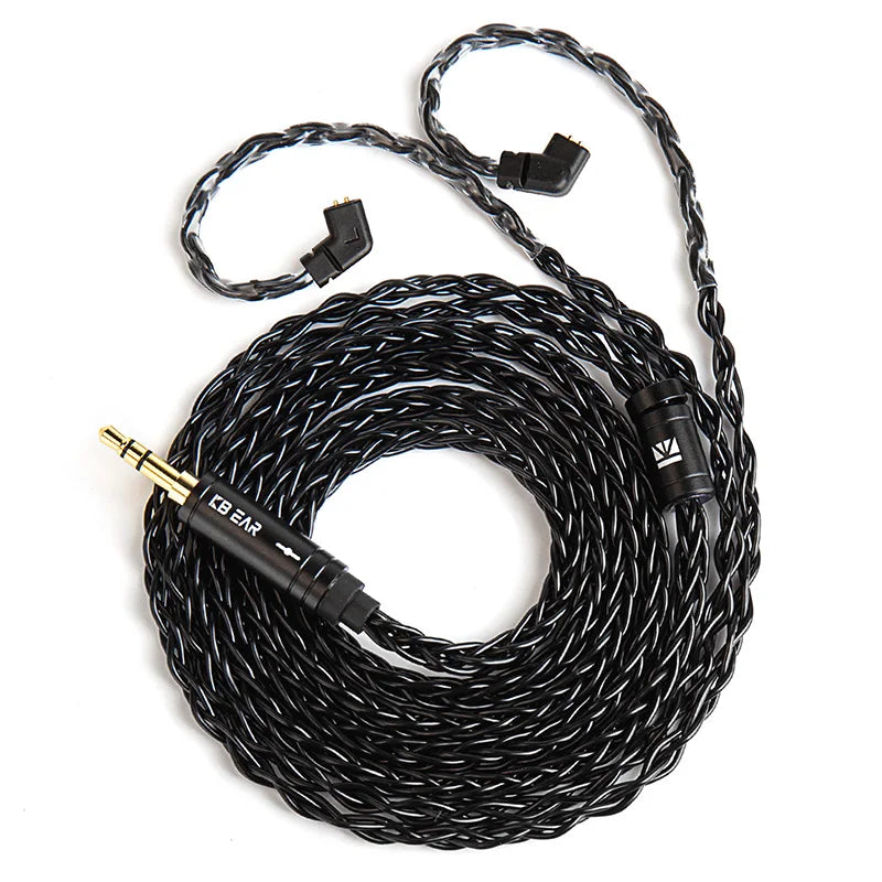 KBEAR ST12 8 Core HiFi Earphone 4N OFC Silver-Plated Upgraded Cable 3.5/4.4mm MMCX/0.78mm 2Pin for Lark Rosefinch KS1