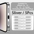 5Pcs Metal Dustproof Net Sticker For iPhone 16 Pro 15 14 13 12 Series Earpiece Speaker Hole Anti-dust Mesh Protector Compatible