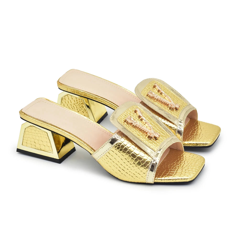 New Fashion Elegant Women Shoes Slip on Open Toe Shoes for Wedding Women Plus Size Women Shoes 43 Luxery Nigerian Party Pumps
