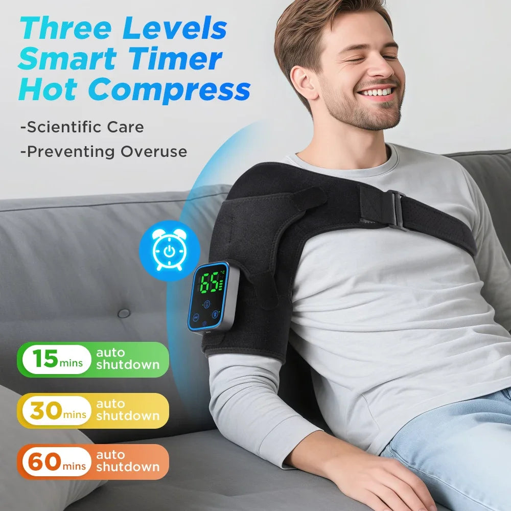 Shoulder Protection for Joint Elbow Massager Wireless 7-Level Heated Vibrador Pads Relax Muscle Relaxation Massage Belt by APP