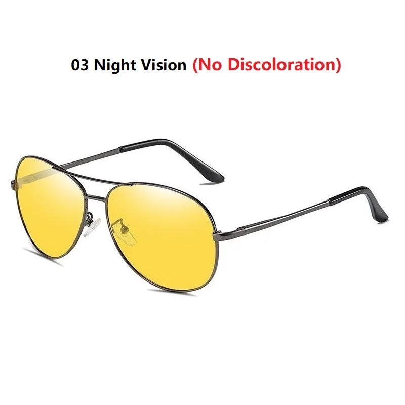 Luxury Photochromic Pilot Polarized Sunglasses Men Women Driving Chameleon Sun Glasses Change Color Day And Night Eyewear