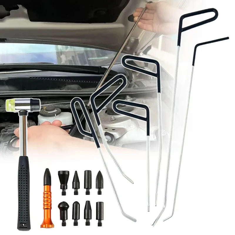 Car Hook Rods Paintless Dent Repair Hail Remover Hooks Rods Kits Auto Body Dents Repair Tool Stainless Steel Hands Tools