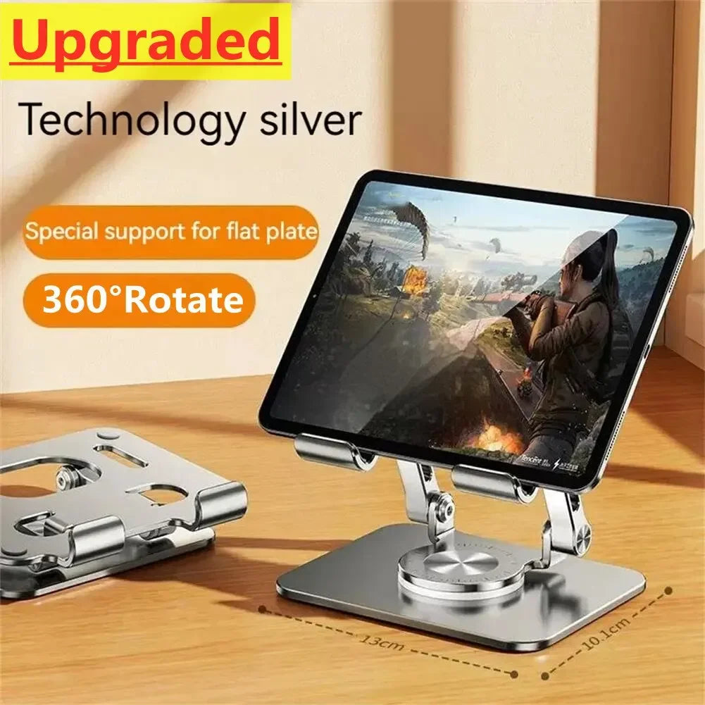360 Rotation Foldable Laptop Bracket Mobile Phone Tablet Bracket Aluminum Alloy Desktop Lazy Backet Height Adjustable for iPad