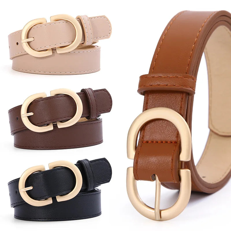 Fashion Women's PU Leather Belt Simple Stylish Alloy Pin Buckle Design Casual Decorative Waist Strap for Students & Daily Outfit