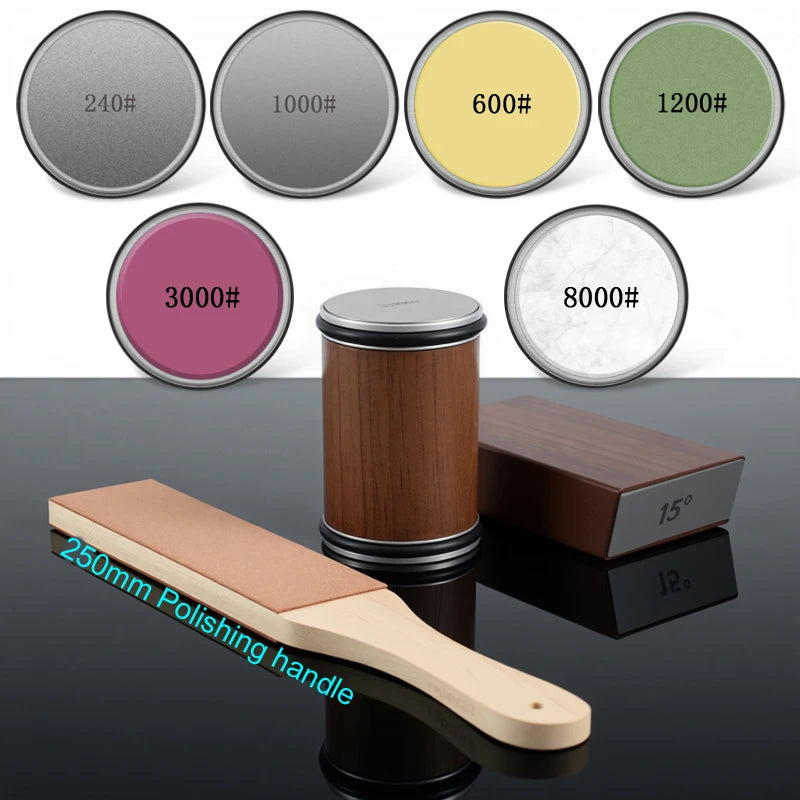 Rolling Knife Sharpener Magnetic Knife Holder Diamond Sharpening Stone With 15 and 20 Degrees Angle Roller Kitchen Accessory Set