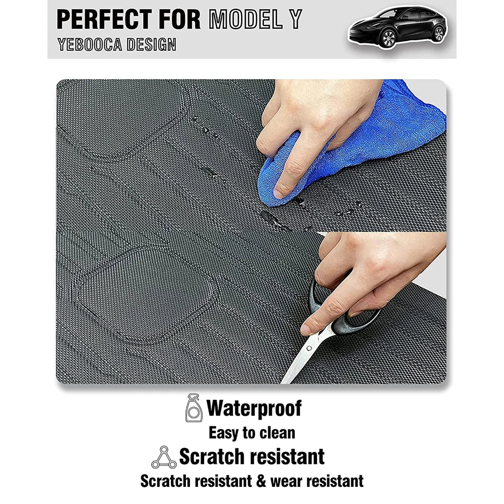 Rear Seat Back Cover Backrest Protector for Tesla 2020 ~ 2026 Model Y Juniper Trunk Anti-scratch Pad Anti-dirty Mat with Velcro