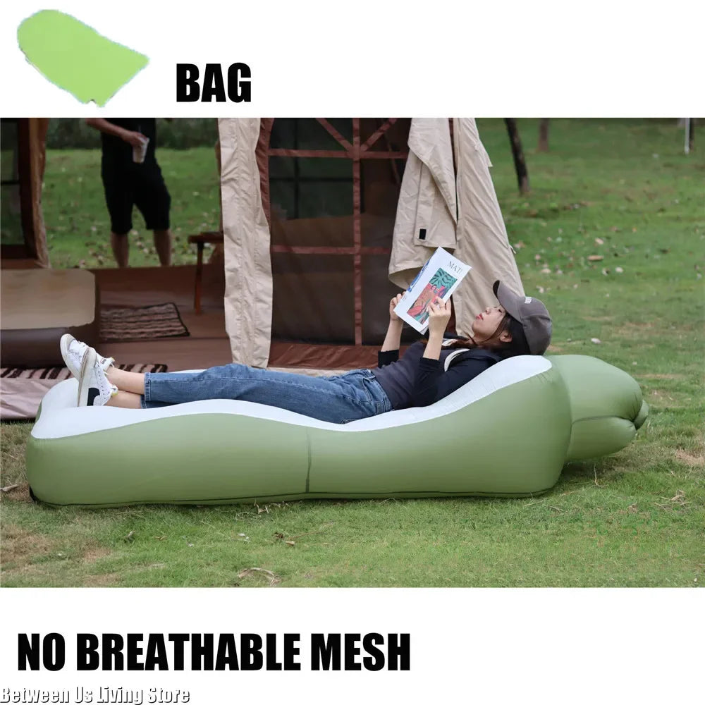 Luxury Inflatable Sofa Bed - Extra Wide Non-Roll Design for Beach, Garden & Indoor | Quick Setup Air Lounger