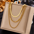 DIEYURO 316L Stainless Steel Gold Color 3 Chains Necklace For Women 2022 Punk Street Trend Rustproof Neck Jewelry Gift Bijoux