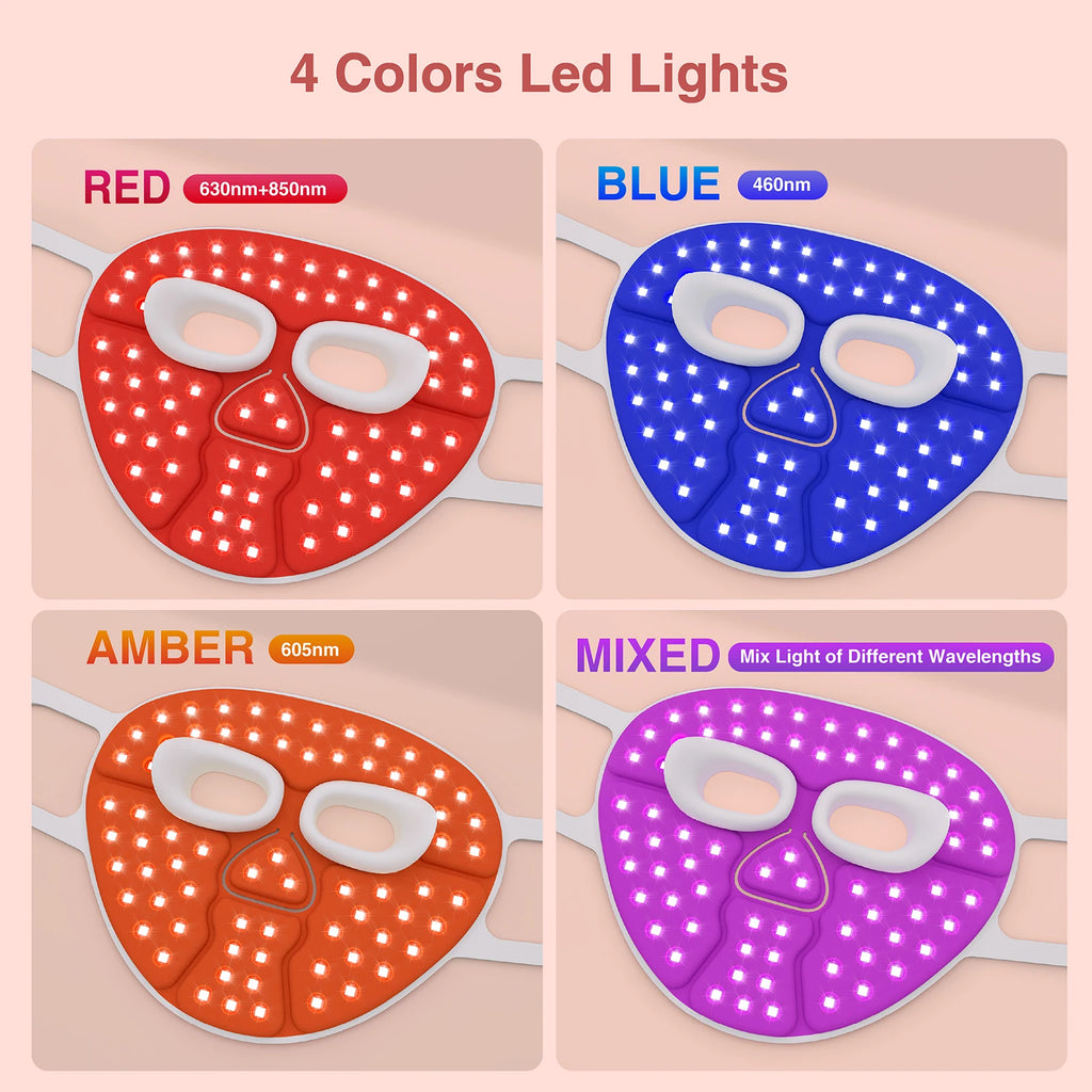 Hello Face M500S Blue Mask 630nm Red Light and 850 NIR Light Amber Light Blue Light Purple Light Therapy Face Neck Care Machine