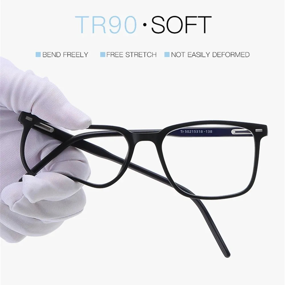 VIVIBEE 2026 Square Blue Light Blocking Glasses Men TR90 Light Frame Anti Blue Ray Eyeglasses Women Classic Computer Eyewear