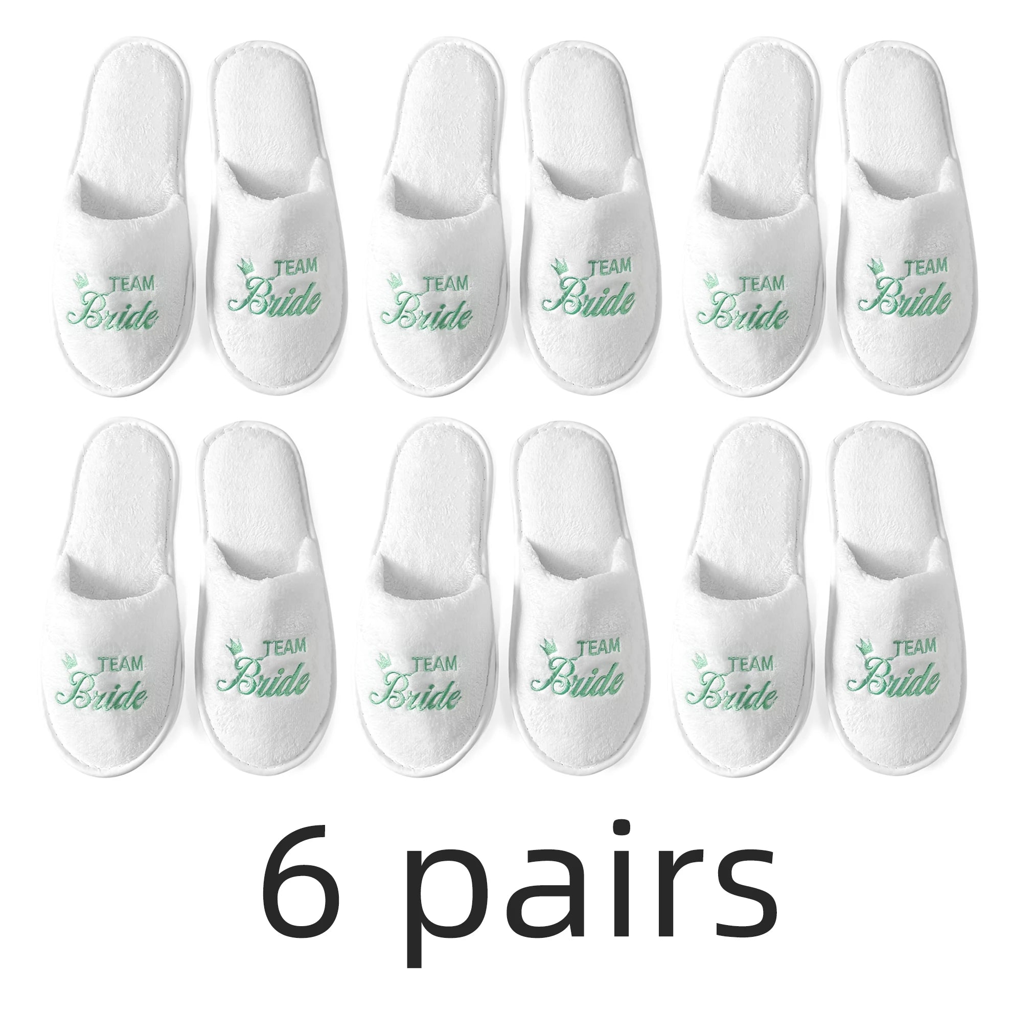 Bridal Party Slippers Set, Close-toe With Golden & Pink Embroidery, Lightweight Plush Cozy Flats, Non-slip Soft Sole For Bride