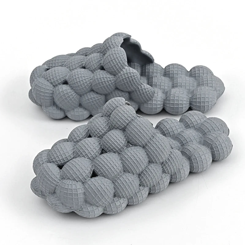 Unisex Summer Slides For Women Outdoor Close Toe Slippers Bubble Massage Litchi Sandals Brand Fashion Designer Sandals Men Clogs