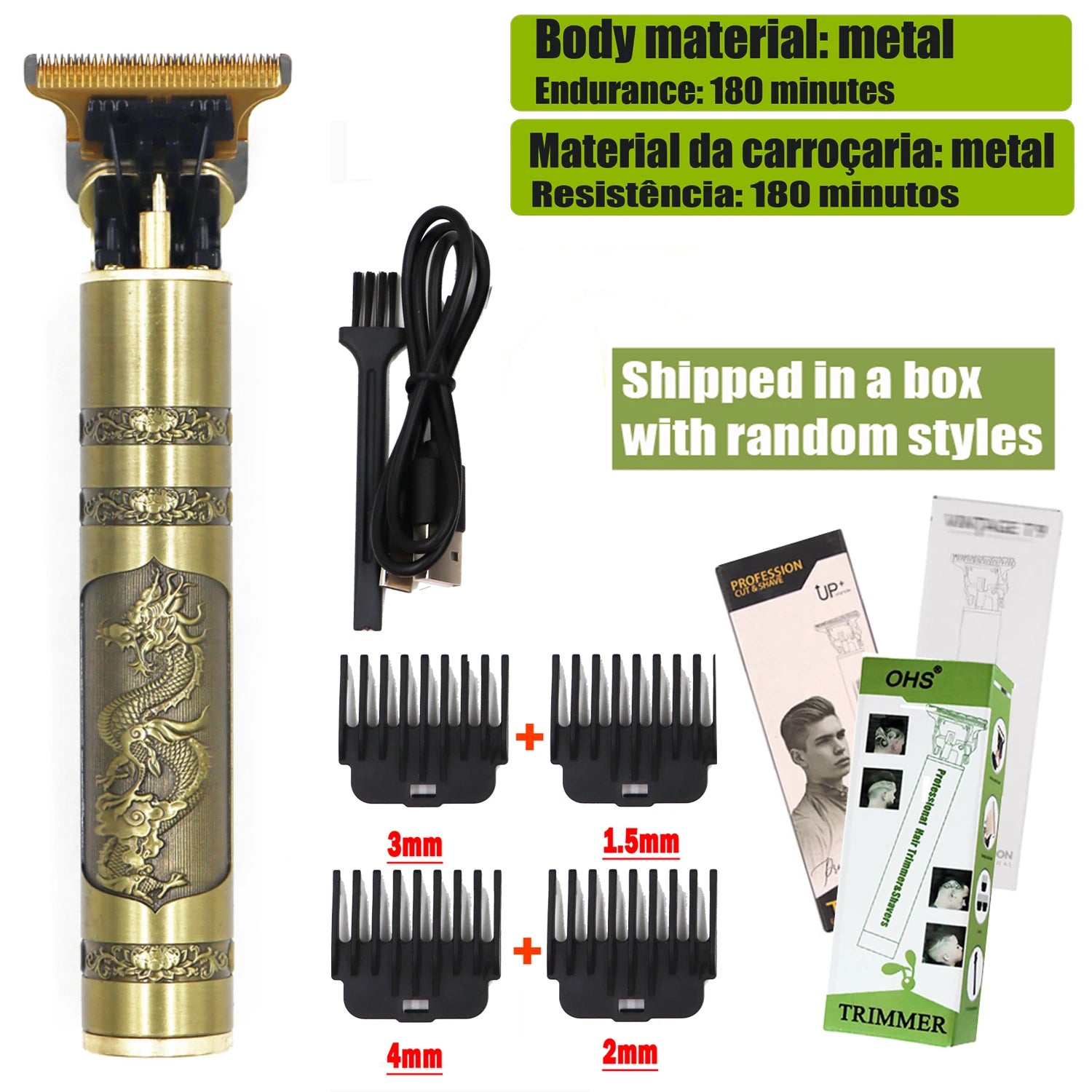 Tondeuse Dragon Vintage T9 Cordless Professional Hair Clippers Electric Trimmers For Men Clipper hair cutting machine Shaver