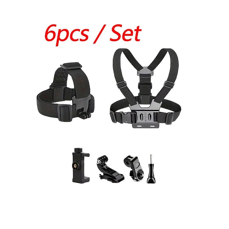 Mobile Phone Head Chest Strap Harness Mount Holder Kit Cell Phone Clip for IPhone/Samsung for GoPro AKASO DJI Osmo Action Camera