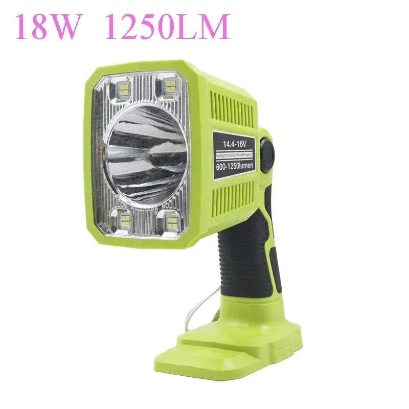 LED Working Lights For Ryobi 14.4V 18V Lithium Nickel One+ Battery P108 P104 Alarm Flashlight Electric Torch Spotlight Car Lamp