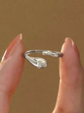 925 Sterling Silver Simple Shiny Parallel Length Adjustable Zircon Ring For Women Engagement Luxury High Quality Fine Jewelry