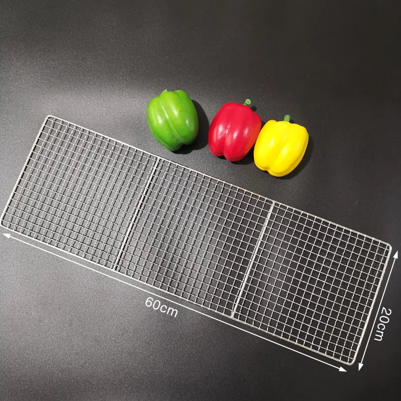 Stainless Steel 304 Food Grade 15-70CM Rectangle BBQ Barbecue Grill Wire Grid Mesh Net