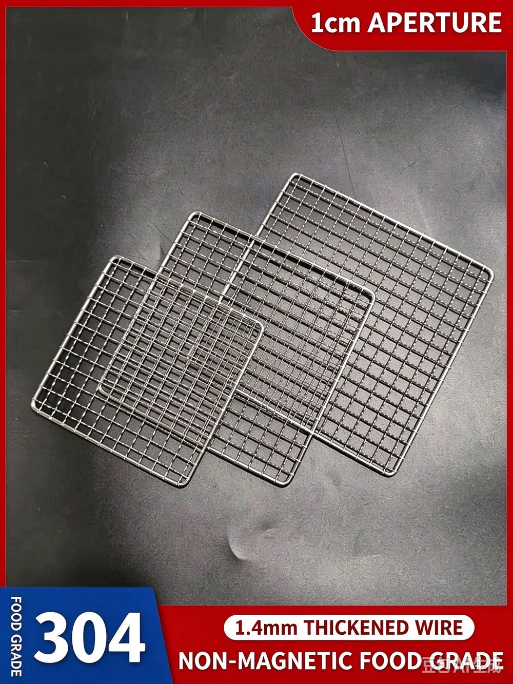 Stainless Steel 304 Food Grade 15-70CM Rectangle BBQ Barbecue Grill Wire Grid Mesh Net