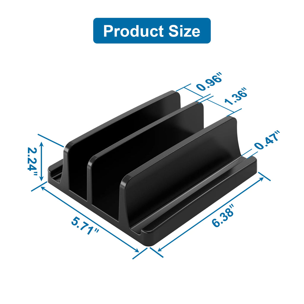 Vertical Laptop Stand for Desk,Dual Slots Plastic Laptop Holder with Space Saving Design,Laptop Stand Supports MacBook