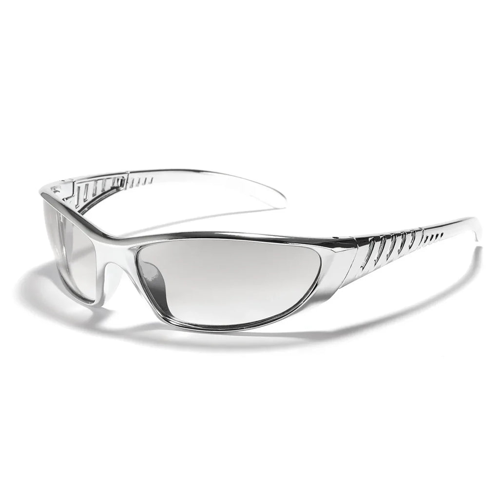 2025 New Silver SPORT Sunglasses Men Women Retro Punk Cycling Trendy Sun Glasses For Male Shades Goggle Outdoor Y2K
