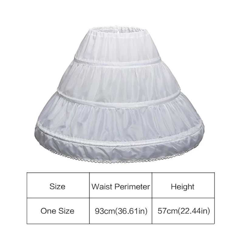 Girl Crinoline Underskirt for Lolita Dress with hoop Little Girl Under skirt Short Underskirt A-line Petticoat