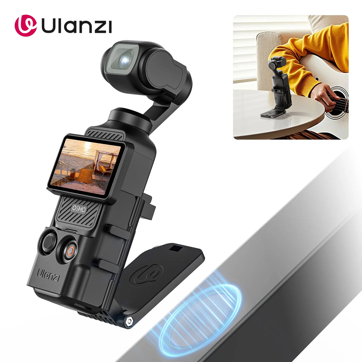 Ulanzi PK15 Pocket 3 4 Magnetic Mount Stand Frame For DJI OSMO Pocket 3 4 Accessory With Clod Shoe For Car Hoods Vlog Video Shoo