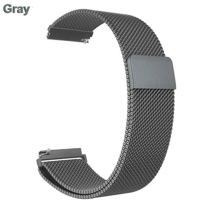 18mm 20mm 22mm Metal Strap For Garmin Vivoactive 3 4 4s 5 6 Band Watch Venu 2 2s 3s SQ Forerunner 645 Bracelet Milanese Loop