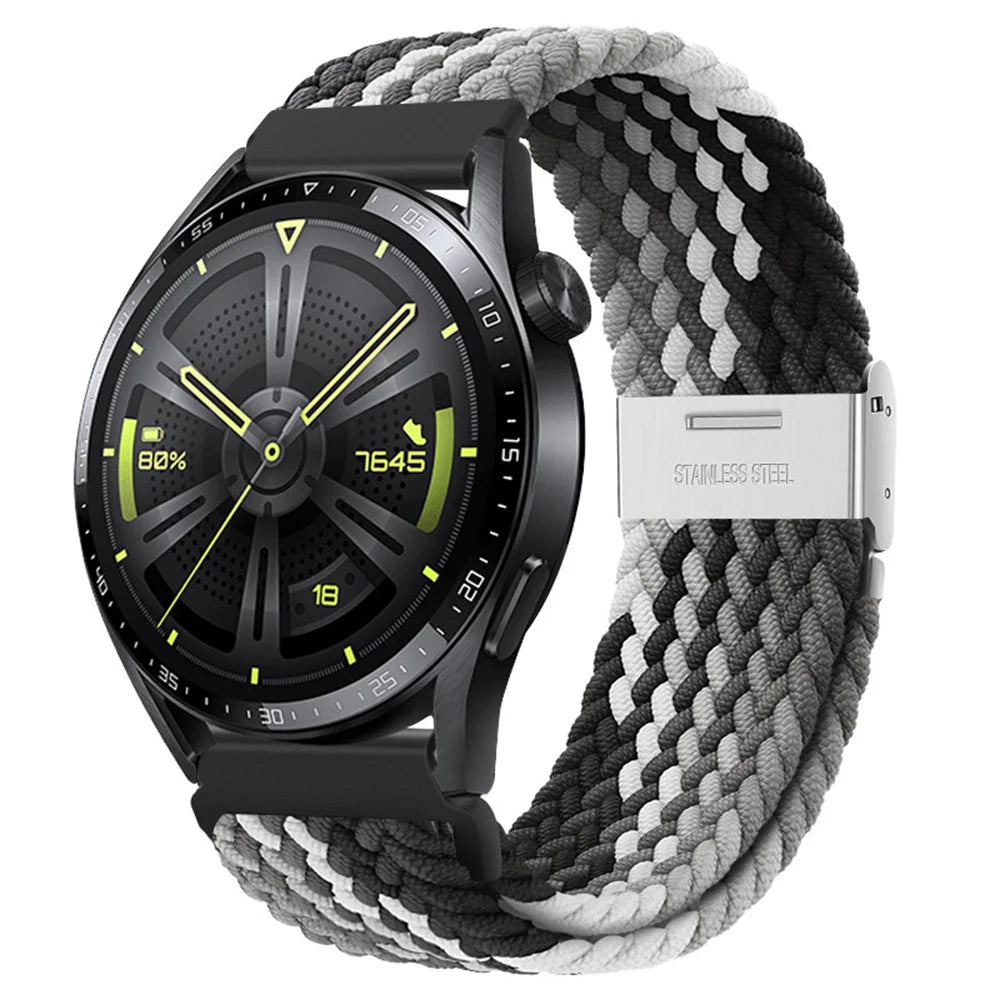 22mm 20mm Nylon Strap For Samsung Galaxy Watch 6 5 4/Gear S3 Magnetic Buckle Metal Adjustment Band For Huawei IWatch 4 GT2/3 Pro