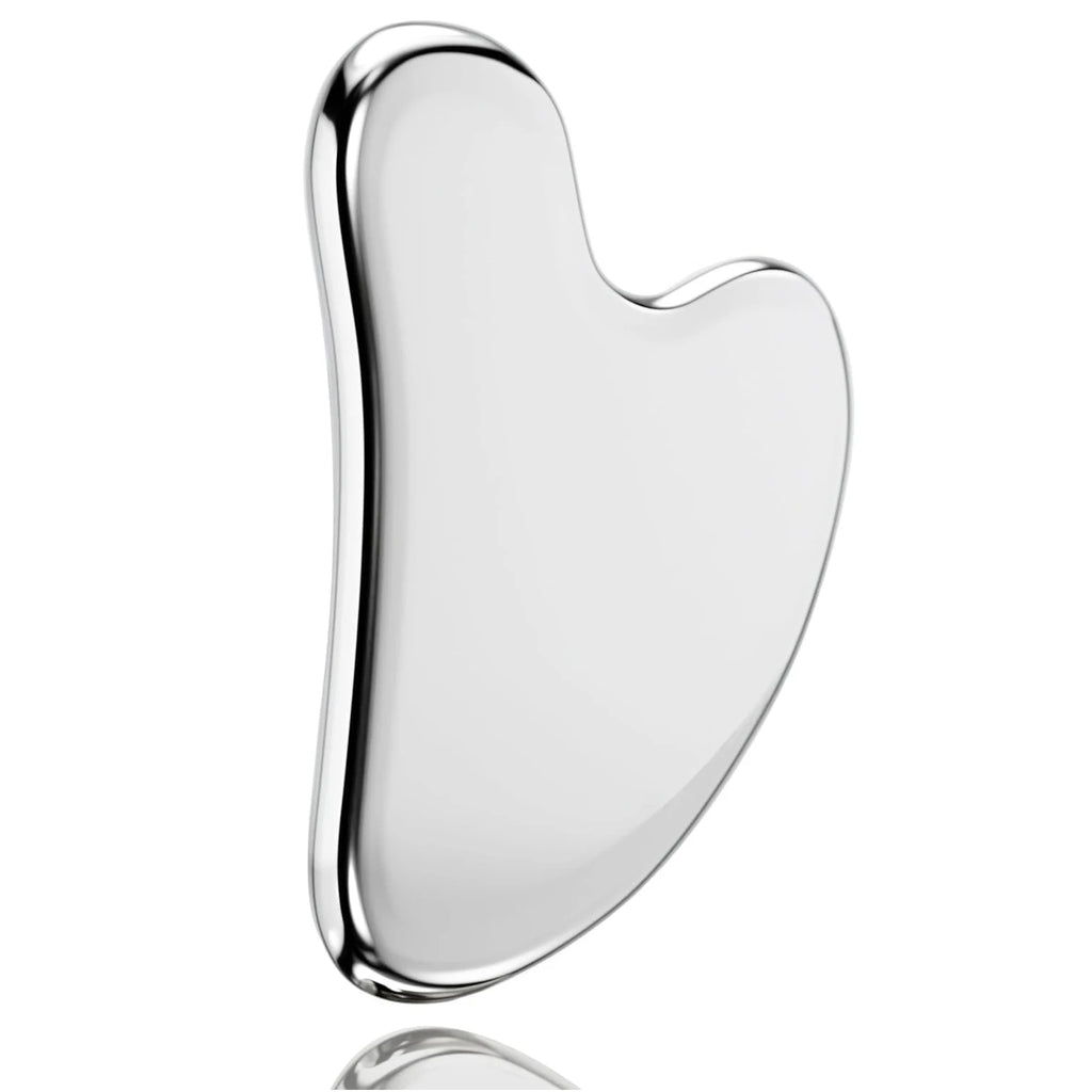 1pc Gua Sha Board Beauty Skin Care Facial Tool Stainless Steel GuaSha Massage Tool Natural Universal Facial Silver Metal