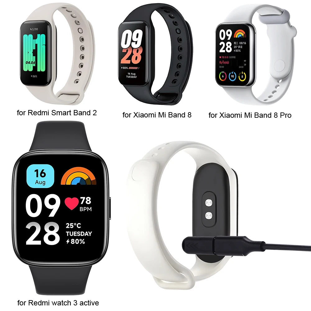 For Xiaomi Mi Band 9/8 Pro/8 Smart Watch Charger Adapter Connector USB C 90° Magnetic Charging Adapter for Redmi Smart Band 2