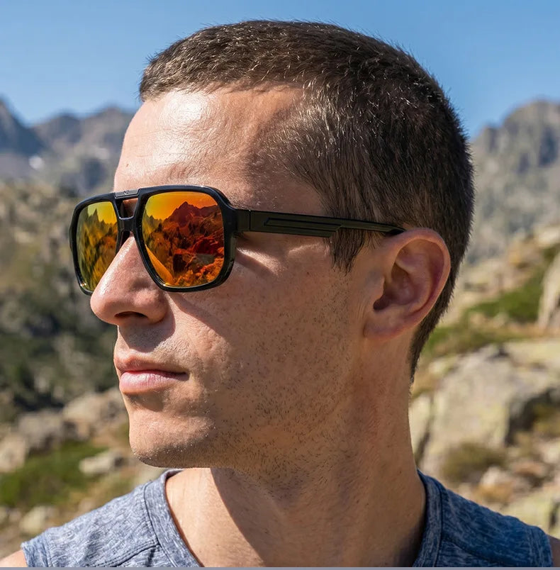 Polarized Pilot Sunglasses Men Women 2026 Retro Square Double Bridge Vintage Sun Glasses UV400 Driving Outdoor