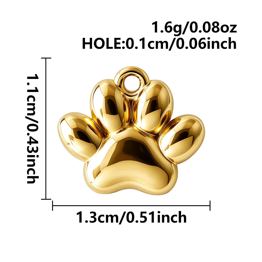 5pcs Lovely Animal Series Pendant Dog Bird Gold Plated 3D Stainless Steel Charms For DIY Jewelry Accessory in Furnace Waterproof