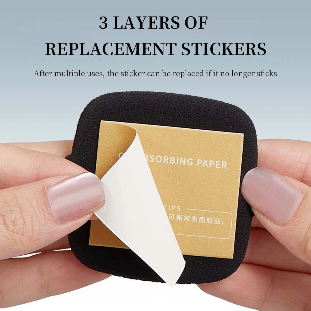 100 Sheets Oil-absorbing Paper With Case &Puff Portable Oil-holding Bamboo charcoal Paper for Makeup