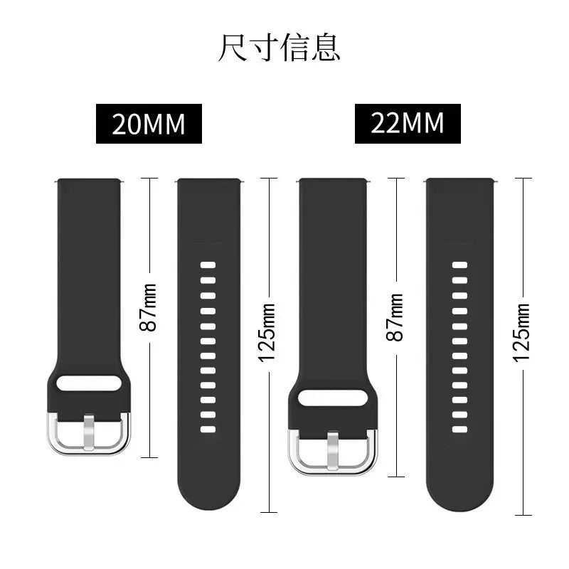Silicone Strap For Amazfit GTS 4/2e/3/2 GTS2 Mini/GTR 4/3/Pro/2/2e Sport Bracelet Huawei watch Gt 5-4-2e-3-3 pro 20mm 22mm Bands