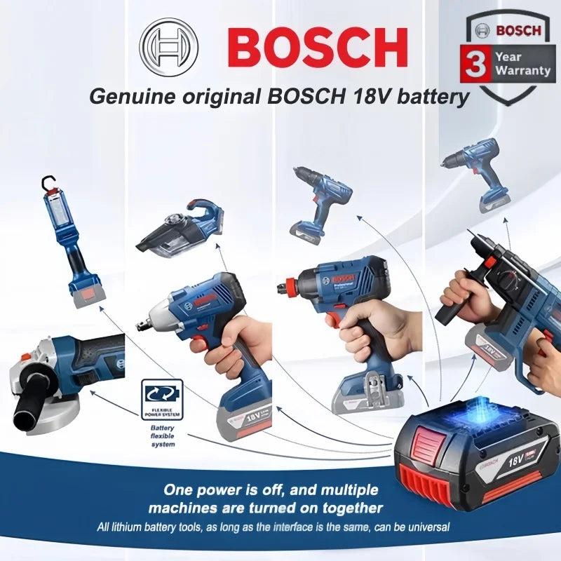 100% Original-Bosch 18V Battery, 18V and 6000mAh Backup Batteries, Draadloze Professional System, BAT609 BAT618 18V Tool Battery