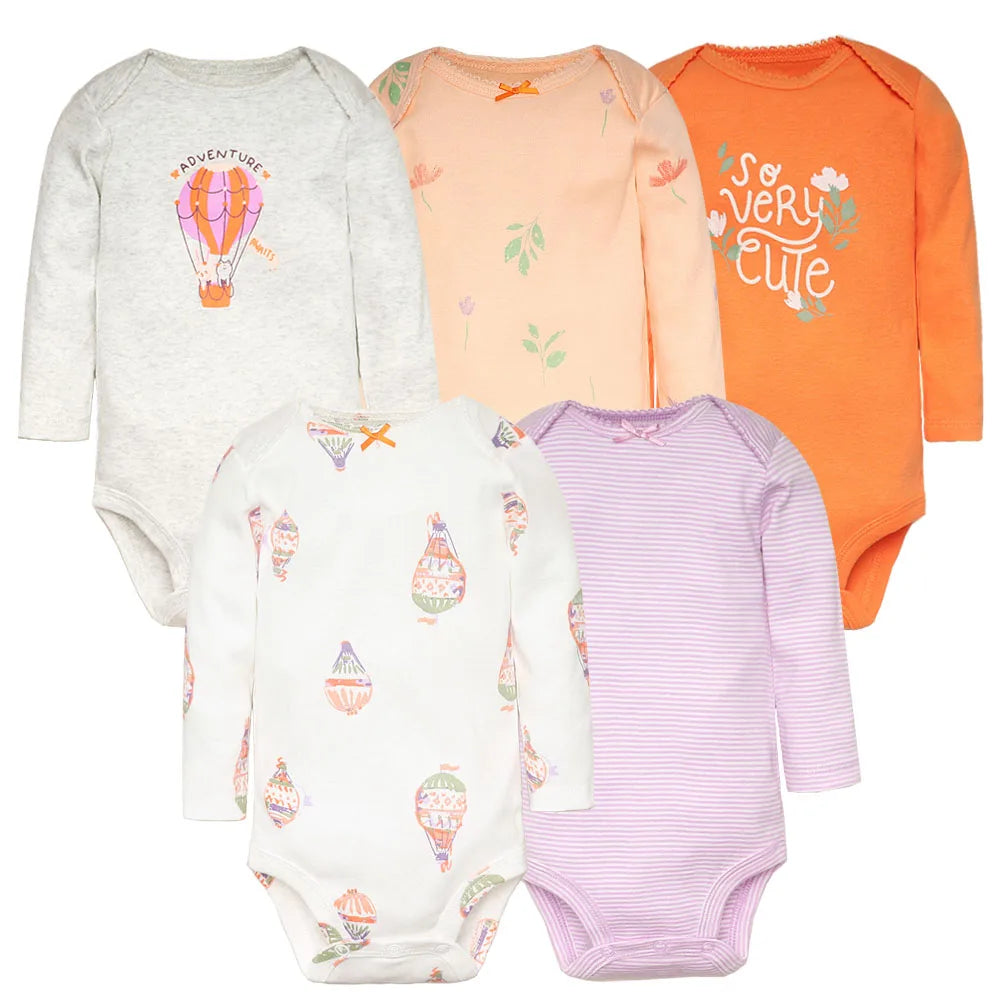 5Pcs/Lot Baby Bodysuits High Quality Uniesx Newborn Baby Clothes 100% Cotton Baby Clothing Set Infant Bebe Baby Boy Girl Clothes