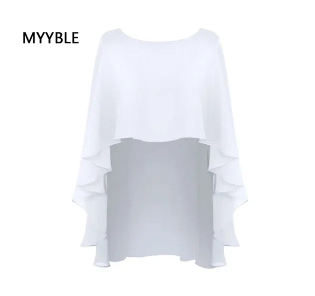 Women Chiffon Cape Bolero Femme Mariage Chalas Mujer Evening Wedding Bridal Jacket Wraps Accessories Peleryna Cloak Boda Shawl