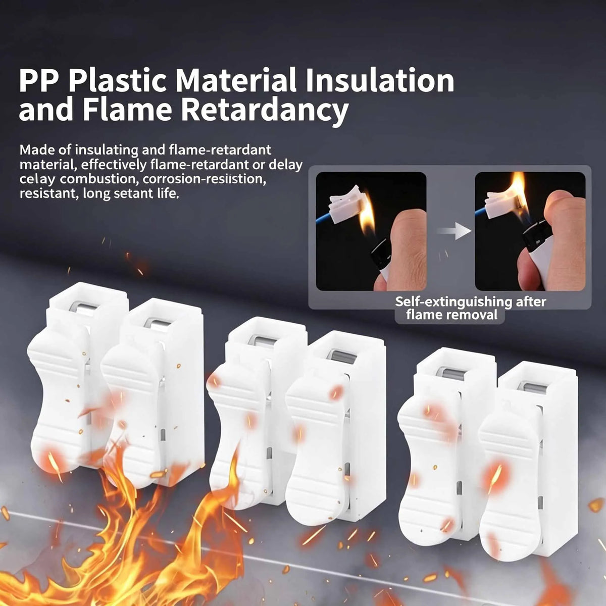 50/100Pcs 2Pin Push Quick Connect Terminal Block,Screw-Free Spring Clamp Connector,White Steel Contact for Industrial Wiring