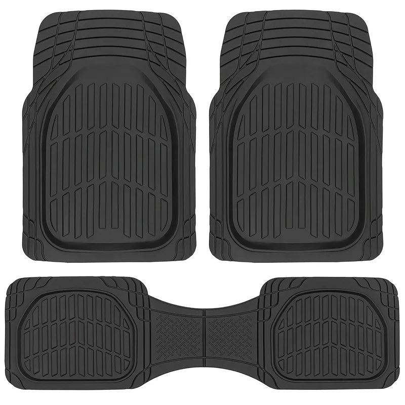 Metallic Chrome Car Floor Mats All-Weather Universal Fit Automotive Floor Mats for Cars SUVs, Floor Mats for Trucks, Car Mats Full Set Front & Rear, Non-Slip Shiny Durable Heavy Duty