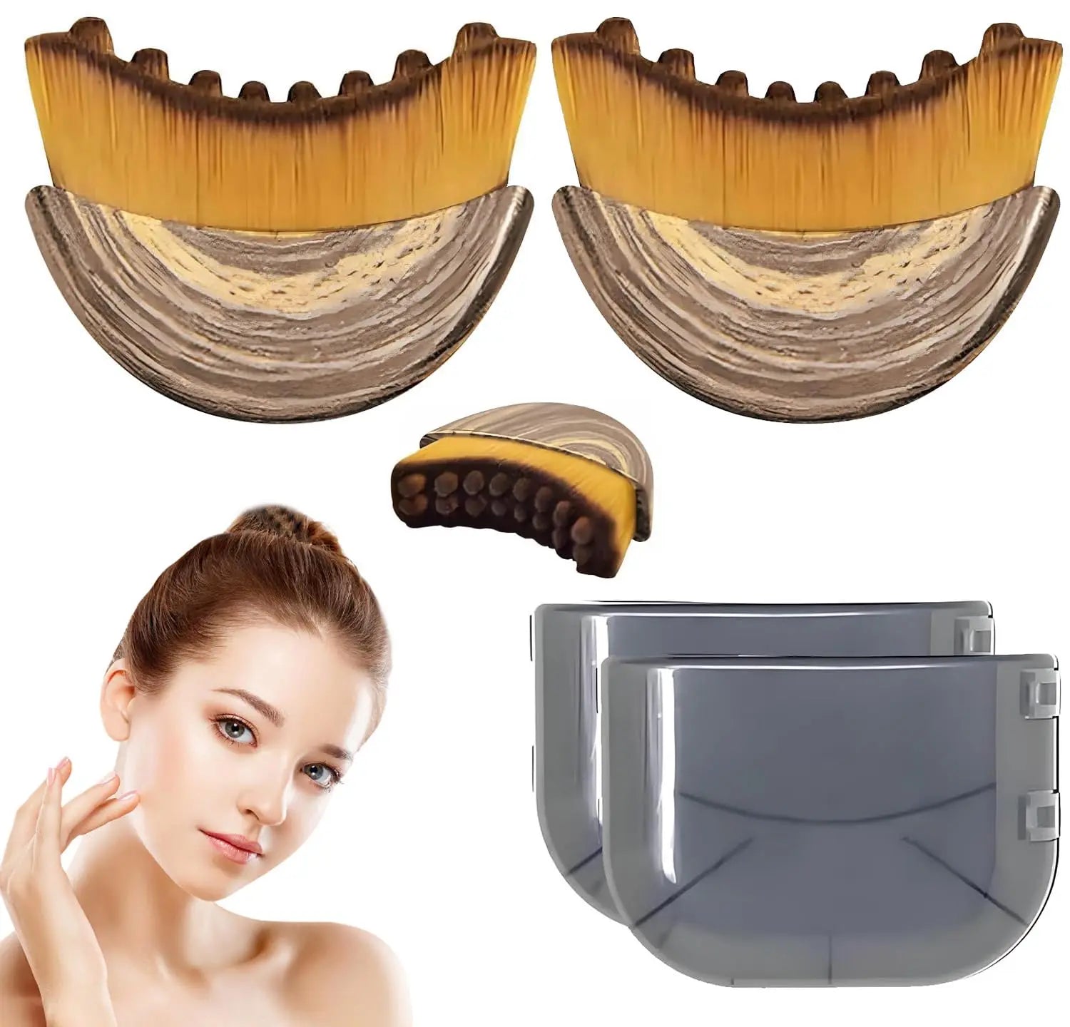 Lymphatic Contour Face Brush Dry Facial Brush Soft Bristles Contoured Lymphatic Massage Tool Home Spa Gentle Exfoliation Brush