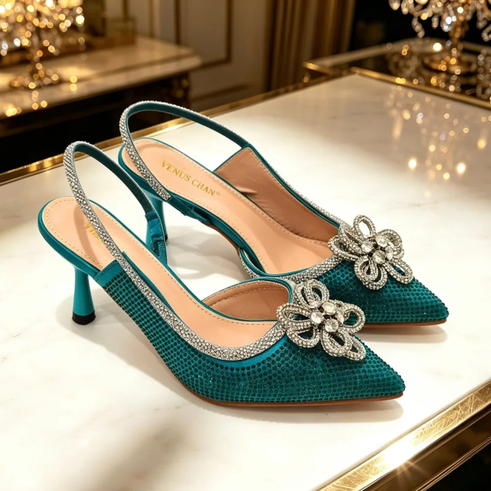 Pointed-Toe Slingback Heels – Six Colors