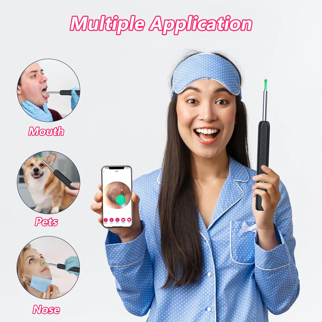 Ear Cleaner with Camera Wireless Ear Sticks Otoscope USB C Charging Endoscope Wax Removal Tool Earpick MIni Camera