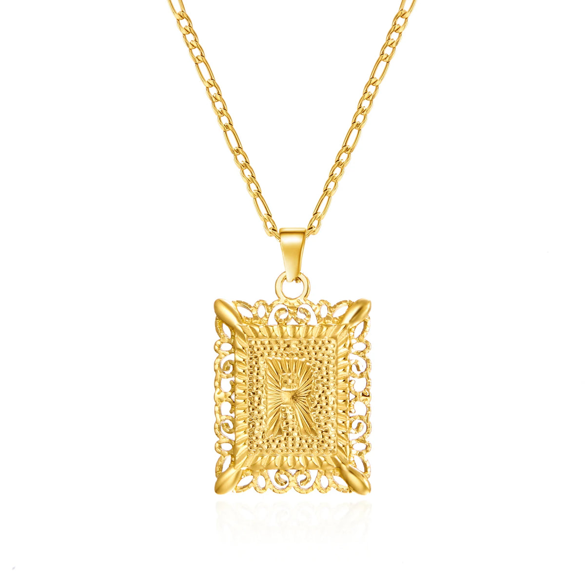 Stainless Steel Initial Letter Necklace For Women Men 2025 New Stylish Square Pendant Necklace Birthday Party Jewelry Gifts