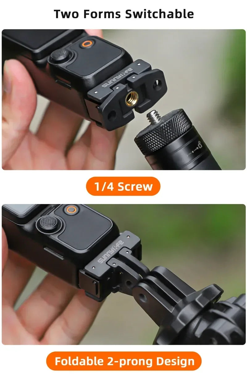 Quick Release Mount Adapter For DJI OSMO Pocket 4 3 Camera Foldable Extension Bracket Tripod Adapter with 1/4" Screw Hole