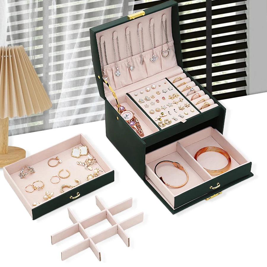 1Pc, Lock Arch Three-Layer Jewelry Box, Suitable for All Kinds of Jewelry Storage Bags