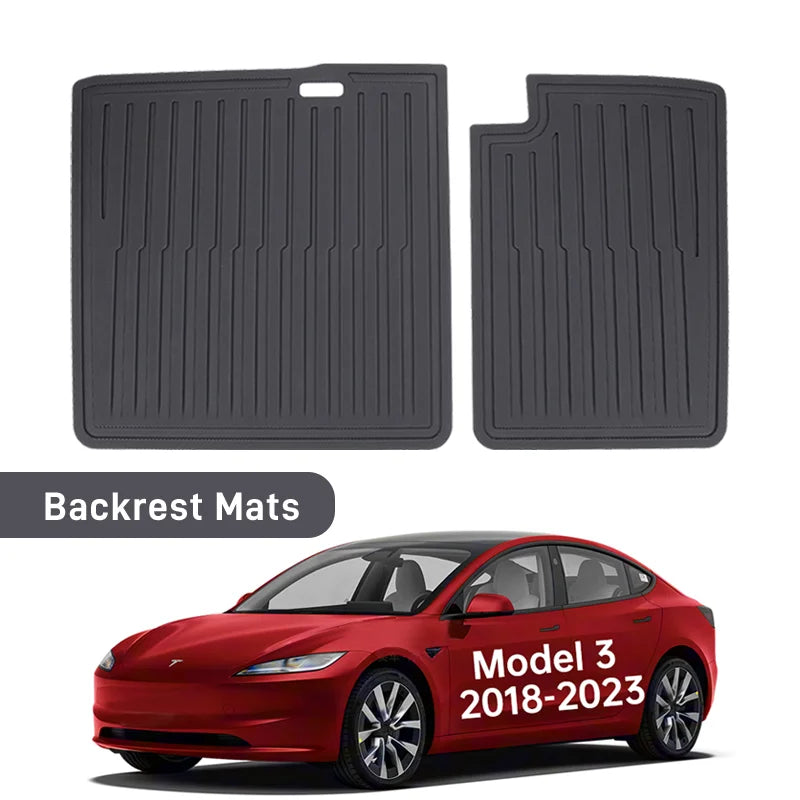 For Tesla Model 3/ Y TPE Trunk Mat Juniper Highland 2020 2021 2022 2023 2024 2025 Custom Cargo Mat Liner Seat Back Protector