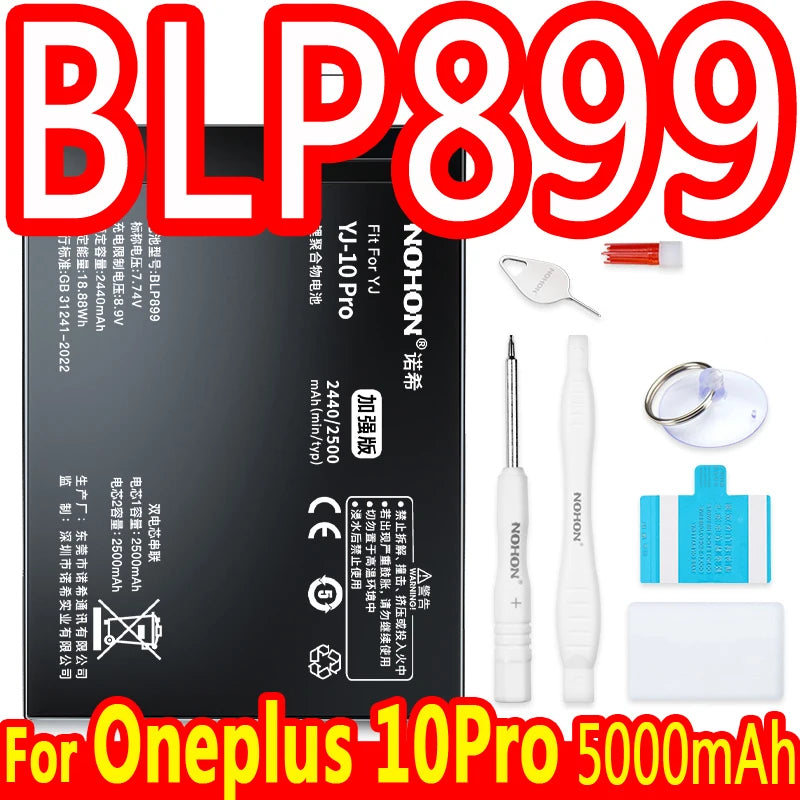 NOHON Battery For Oneplus 10 Pro 9 8 7 6 5 8T 7T 6T 5T 9RT 9R 10R Battery For One Plus BLP899 BLP827 BLP699 BLP685 BLP801 BLP861