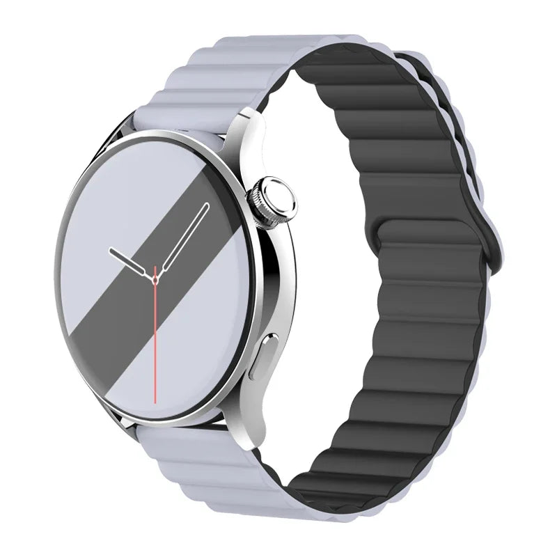 20mm 22mm Magnetic Loop band For Samsung Galaxy watch 6/5 pro/4/Classic/active 2 Silicone link bracelet huawei GT 2-2e 3-4 strap