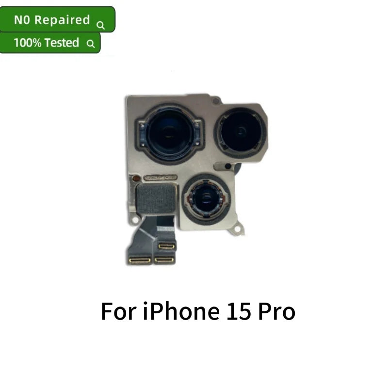 Tested Back Rear Camera For iPhone 11 12 Pro Max 13 14 15 Pro Max Mini 14 15 Plus Main Lens Flex Cable Camera Module Replacement